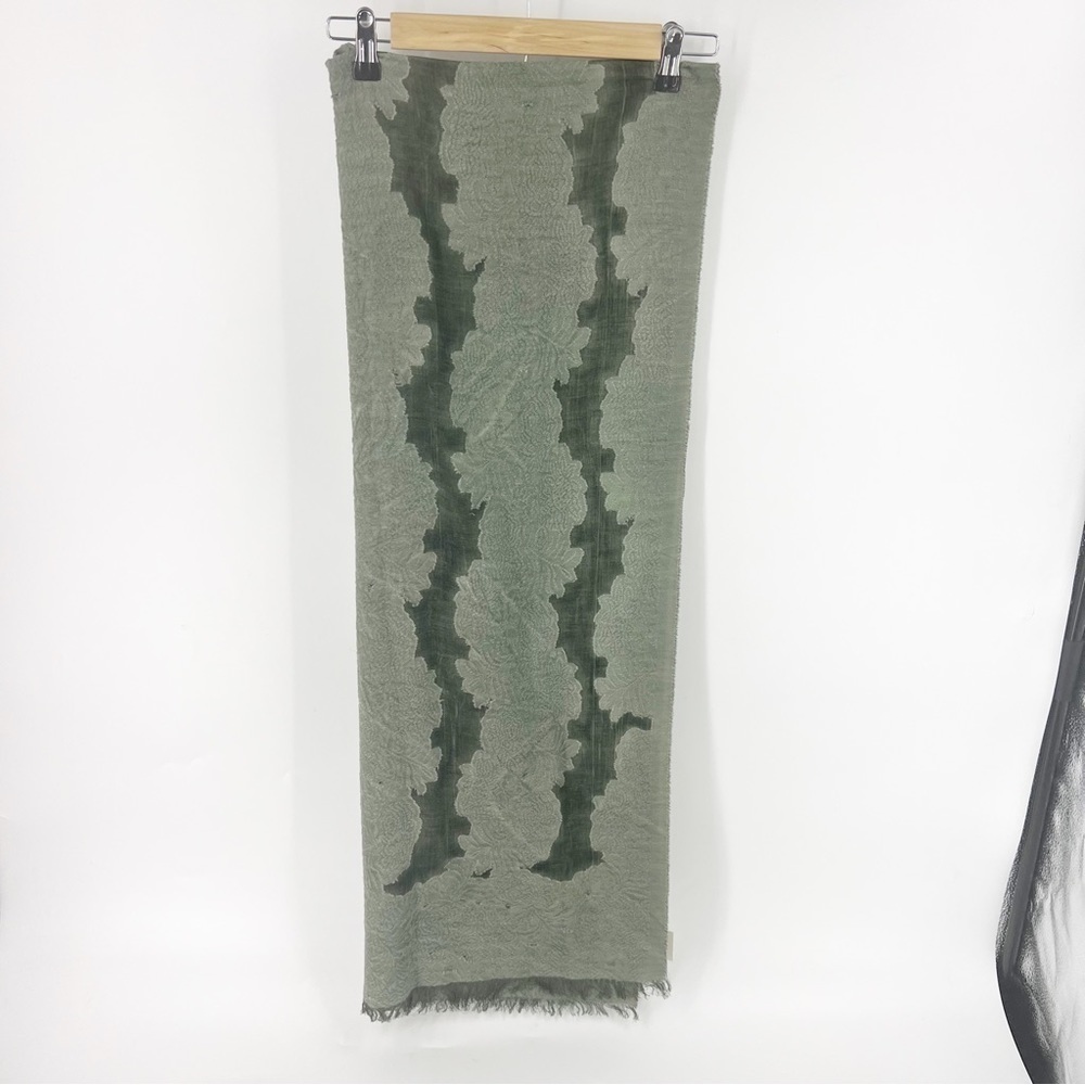 ✅ NWT WORLD MARKET COTTON BLEND GREEN TEXTURED SCARF